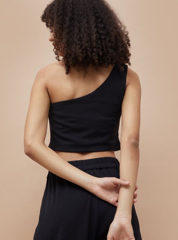 GINGER Solid One-Shoulder Crop Top - Image 4