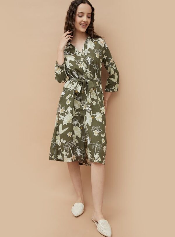 COLOUR ME Floral Print Shirt Dress