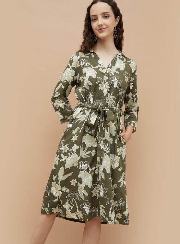 COLOUR ME Floral Print Shirt Dress - Image 3