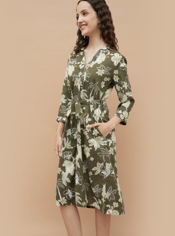COLOUR ME Floral Print Shirt Dress - Image 4